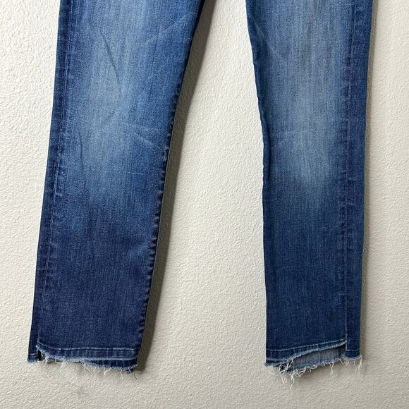 MOTHER The Rascal Ankle Step Fray Jeans Women’s 26 Dark Graffiti Raw Hem - Picture 4 of 15